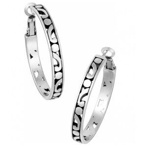 New Brighton Silver Plated Contempo Medium Hoop Earrings